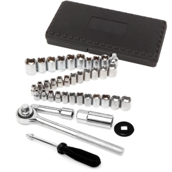 40 pc 1/4 & 3/8 dr.sae/metric skt set